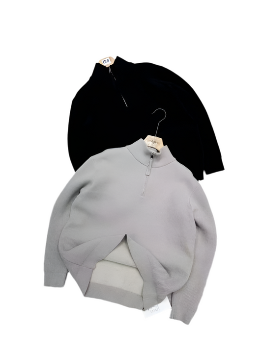 EJ PLAIN ZIPNECK SWEATSHIRT